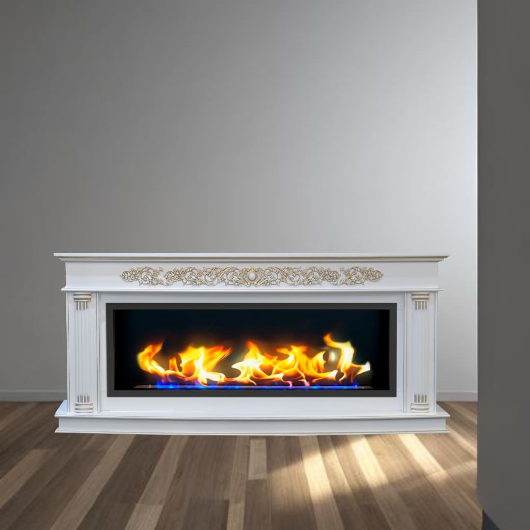 Биокамин в линейном портале "Русский огонь" Милан Люкс с декоративным стеклом (стемалитом) по цене 105 650 руб.