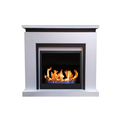 Биокамин в портале "Русский огонь" Афрам с декоративным стеклом (стемалитом)