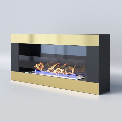 Биокамин "Русский огонь" Голд 900N настенный с декоративным стеклом (стемалитом)