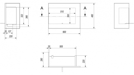 Биокамин Kratki DELTA/L/600 угловая, TUV Биокамин Kratki DELTA/L/600 угловая, TUV по цене €614